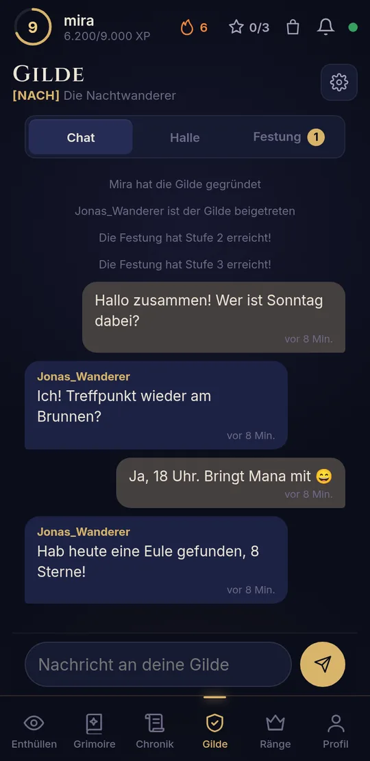 Gilden-Chat in Lenswalker